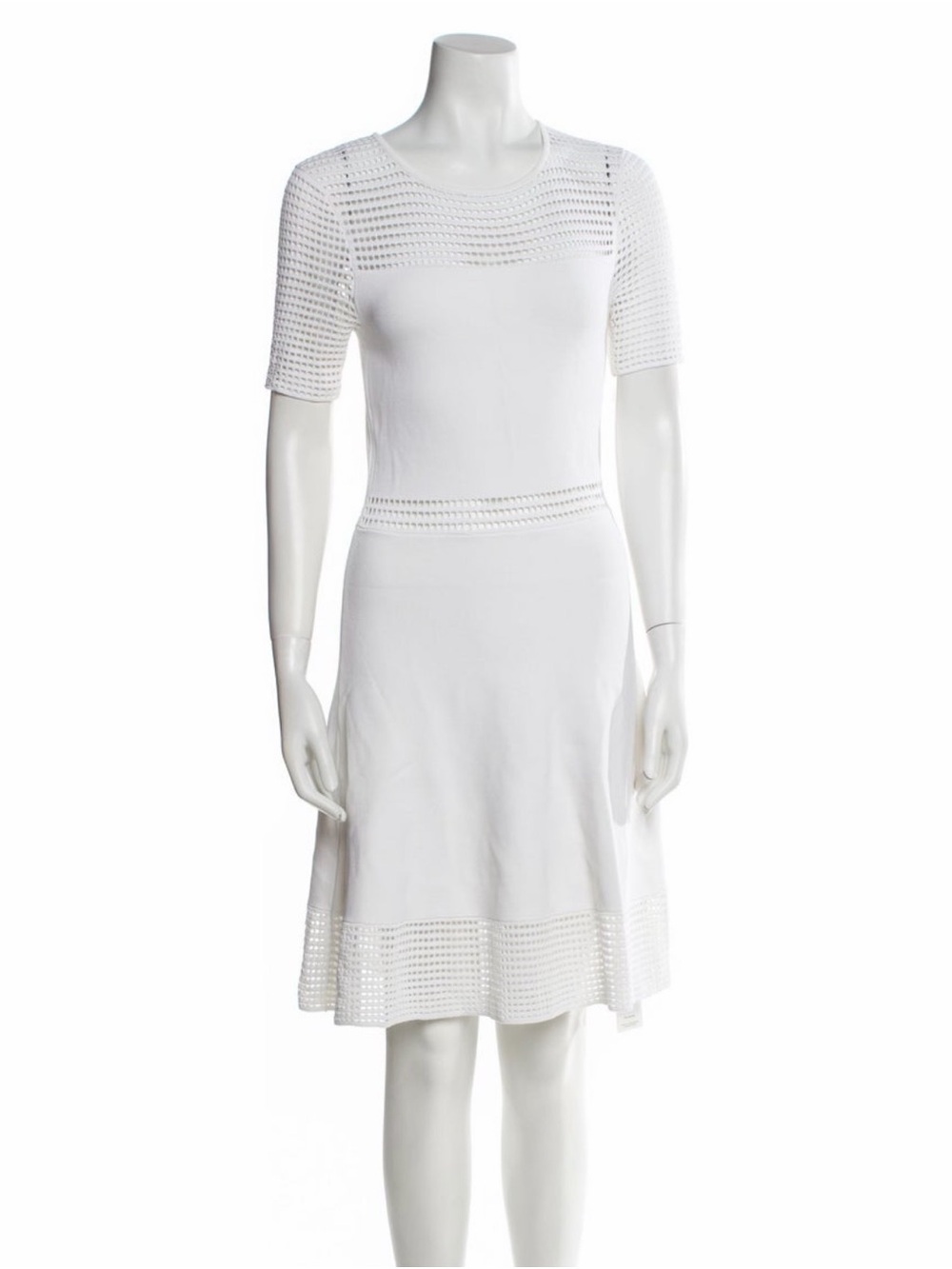 Torn by Ronny Kobo White Knit Midi Dress
